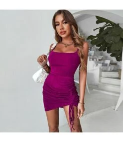 Sexy Suspender Mini Dress Solid Color Pleated Drawstring Bodycon Wholesale Dresses SDN560309 -OTIS Clothing Shop 00877251 31dc 49aa bed7 3ec13764c572 edd05c6aa54930c159045d496bf8431c