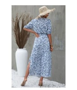Elegant Lantern Sleeve Knotted Print Midi Dress Sexy V Neck Side Slit Wholesale Dresses SDN560361 -OTIS Clothing Shop 00b70dad 6772 443f ba05 4b7e6dbc95f6 7e4bdcbe913d4f070f699c15610cda9b