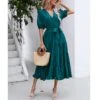Elegant Casual Fashion High Waist V-Neck Holiday Long Smocked Dress Wholesale Dresses N5323030700084 -OTIS Clothing Shop 010bbb672b9c465f92ddafbf00c1fc00 4