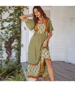 Casual Maxi Dress Vintage Square Neck Wholesale Bohemian Dress For Women SD191121 -OTIS Clothing Shop 04bc63e5 89e3 4012 bd58 718d3f914c2b 4503FEFEAD5C02362D29AD5EDE4B5C51