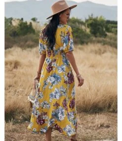 Sexy Deep V Floral Swing Dress Short Sleeve Slim Drawstring High Slit Vacation Wholesale Dresses SDN560326 -OTIS Clothing Shop 057ced67 7956 4beb 9404 d2353c2e9aa7 180ce814fa14bd82449bec739190ae56