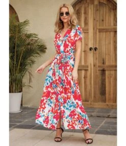 Floral Print Short Sleeve V Neck Tie-Up Waist High Slit Resort Dress Wholesale Maxi Dresses SDN533200 -OTIS Clothing Shop 05d43eb8 ece9 4a24 9ca4 ef4fe0f169cd 685d9658fb5be26aa5da089c24393df5
