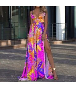 Palm Leaves Print Low Cut Sling High Waist Slit Swing Dress Resort Sundresses Wholesale Maxi Dresses SDN533008 -OTIS Clothing Shop 0fc20219 d27f 4f17 a6f9 b89eb68c1566 c8291894ebb436c36bc725adca938fab