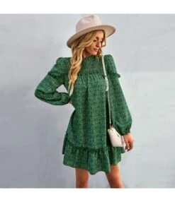 Casual Floral Mini Dress Crew Neck Long Sleeve Vacation Wholesale Dresses SDN561073 -OTIS Clothing Shop 10c9fa18 72e3 4046 93c0 cb7151a90c4e bc90f1b7730954c447499516d3260909