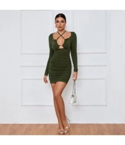 Sexy Halter-Neck Hollow Strap Tight Long Sleeve Bodycon Dress Wholesale Dresses SDN538004 -OTIS Clothing Shop 1350150f 149f 4531 914b e2cc65382a03 95542fa02379d9b76cce2cdd245f20dd
