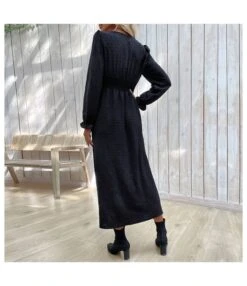 Long-Sleeved Side Slit Button-Down Slim-Fit Solid Color Midi Dress Wholesale Dresses SDV464033 -OTIS Clothing Shop 138e7ee5 749e 4906 9dce 8caf670e8e91 d2faa705a91a0b4f3f46659f4818fabb