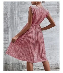 Casual Print Sleeveless Dress Floral Pleated Tie-Up A-Line Wholesale Dresses SDN561296 -OTIS Clothing Shop 14 12 1