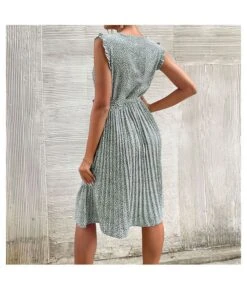 Casual Print Sleeveless Dress Floral Pleated Tie-Up A-Line Wholesale Dresses SDN561296 -OTIS Clothing Shop 15 22 3