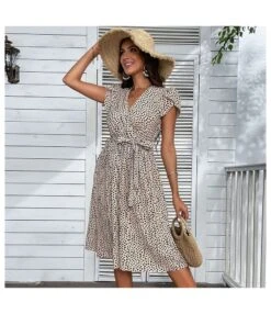 Sexy V Neck Leopard Print Dress Loose Beach Vacation Short Sleeve Lace Up Wholesale Dresses SD580124 -OTIS Clothing Shop 15b0cddd 6990 4b89 bc53 920fba545ada e035a4fc75c329595515dbd08108c565