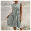 Casual Print Sleeveless Dress Floral Pleated Tie-Up A-Line Wholesale Dresses SDN561296 -OTIS Clothing Shop 16b85b55811c47933f69554251b5877f