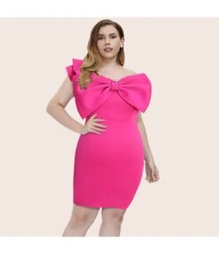 Sexy Single Shoulder Bow Backless Slim Package Hip Dress Wholesale Dresses V5923050600017