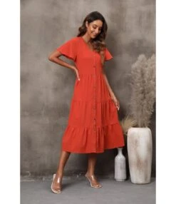 V-Neck Flare Short Sleeve Casual Smocked Dress Wholesale Dresses SDN580913 -OTIS Clothing Shop 1a28191b 227f 410e 9357 27dadb0d68b8 58ea71ffa22998eb50ca53c079bfd816