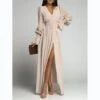 Nipped Waist Long Sleeve Slit Chiffon Dress Wholesale Maxi Dresses SDN535518 -OTIS Clothing Shop 1c7c5b5f edf8 4800 a51d 36b5b29f8212 ab13b00bea945deb46f2c0a41962c594