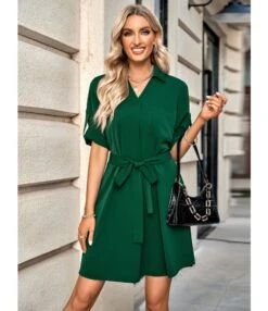 Solid Color Half Sleeve Tie-Up Lapel Casual Dress Wholesale Dresses SDN537944 -OTIS Clothing Shop 1eea2445 29d8 4ff2 bf4f 8dad9d5c6bba 2f4a456a441cebbbe13d42bb858a6792