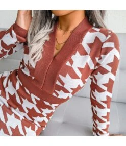 Knitted Dress Lady Wholesale Houndstooth Fashion SD162182 -OTIS Clothing Shop 1f9cdc2b f627 4c76 a6b8 50f8abb48dfa 442CC9B2E48BE939BF9A2EB4F4076B55