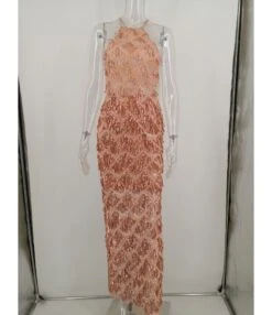 Tassel Trim Sequins Halter Split Dress -OTIS Clothing Shop 200522368 12