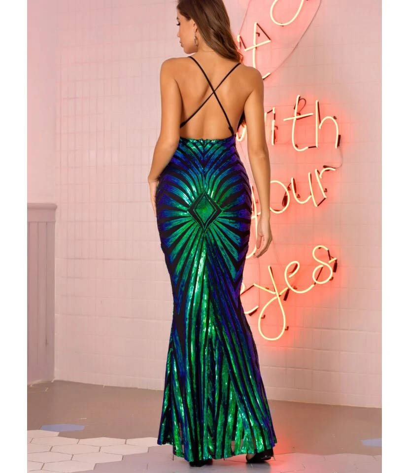 Back Crisscross Sexy Stripe Bodycon Dress 5 Back Crisscross Sexy Stripe Bodycon Dress - Image 3