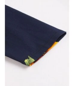 Retro A-line Sunflower Print Tie Waist Dress -OTIS Clothing Shop 200620424 6