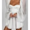 Sheer Lantern Sleeve Sexy White Dress -OTIS Clothing Shop 200701028 7
