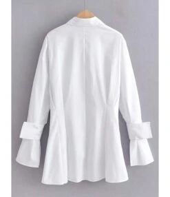 Solid Color Turn Down Collar Cargo Style Shirt Dress -OTIS Clothing Shop 200717206 12