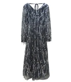 V-neck Sequins Tassel Sheered Party Dress -OTIS Clothing Shop 200916191 3 1