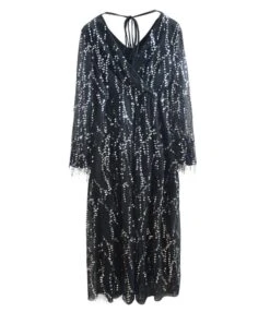 V-neck Sequins Tassel Sheered Party Dress -OTIS Clothing Shop 200916191 4