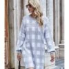 Plaid Knitting Sweater Dress -OTIS Clothing Shop 200928675 1