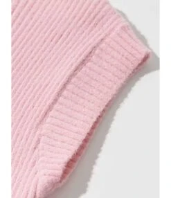 Mock Neck Plain Ribbed Knitting Dress With Sleeves -OTIS Clothing Shop 201124680 4