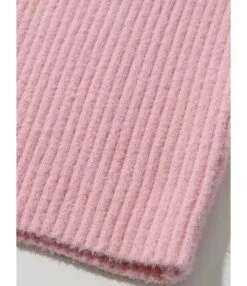 Mock Neck Plain Ribbed Knitting Dress With Sleeves -OTIS Clothing Shop 201124680 6