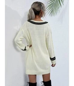 V Collar Colorblock Twist Panel Jersey Dress -OTIS Clothing Shop 201204306 1 1