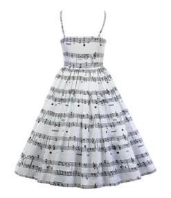 Sweetheart Collar Musical Note Print Cami Dress -OTIS Clothing Shop 201228602 3