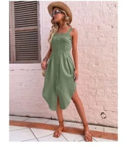Fashion Sling Irregular Dress Solid Color Slim Wholesale Dresses SDN561349 -OTIS Clothing Shop 20220721115210711