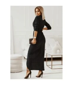 Shining Long Sleeve V-Neck Slit Sexy Wrap Prom Dress Wholesale Maxi Dresses SDN536263 -OTIS Clothing Shop 20220823112151662