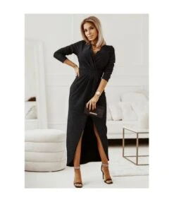 Shining Long Sleeve V-Neck Slit Sexy Wrap Prom Dress Wholesale Maxi Dresses SDN536263 -OTIS Clothing Shop 20220823112151944 1