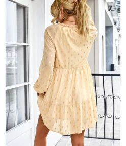 Polka Dot Long Sleeve Lace-Up Casual Loose Smocked Dress Wholesale Dresses SDN535295 -OTIS Clothing Shop 20220901031657494