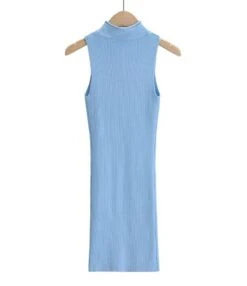 Half Zipper Rib-knit Tank Dress -OTIS Clothing Shop 210127224 12