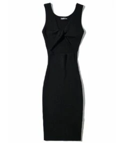 Reversible Knotted Rib-knit Tank Dress Cheap Wholesale Womens Clothing Dresses -OTIS Clothing Shop 210302838 13