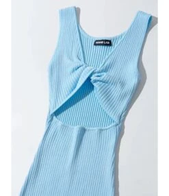 Reversible Knotted Rib-knit Tank Dress Cheap Wholesale Womens Clothing Dresses -OTIS Clothing Shop 210302838 8