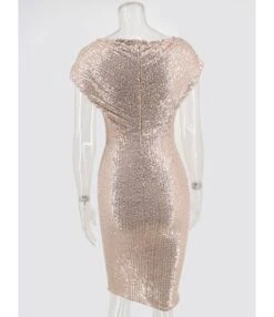 Deep V-neck Partywear Bodycon Sequins Dress -OTIS Clothing Shop 210330457 2