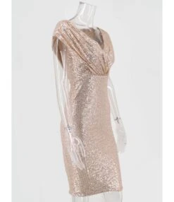 Deep V-neck Partywear Bodycon Sequins Dress -OTIS Clothing Shop 210330457 3