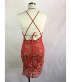 Sleeveless Back Crisscross Lettuce Trim Totem Print Stitching Lace Halter Dress -OTIS Clothing Shop 210510884 5