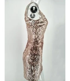 Sequin Detail Print Sling Bodycon Dress 210519047 -OTIS Clothing Shop 210519047 4