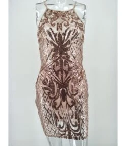 Sequin Detail Print Sling Bodycon Dress 210519047 -OTIS Clothing Shop 210519047 5