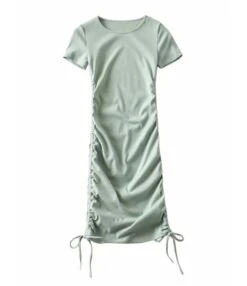 Solid Color Smock Lace-up Short Sleeve Bodycon Dress 210601979 18 Solid Color Smock Lace-up Short Sleeve Bodycon Dress 210601979 -OTIS Clothing Shop 210601979 7 1