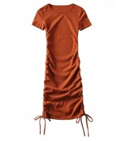 Solid Color Smock Lace-up Short Sleeve Bodycon Dress 210601979 20 Solid Color Smock Lace-up Short Sleeve Bodycon Dress 210601979 -OTIS Clothing Shop 210601979 8 1