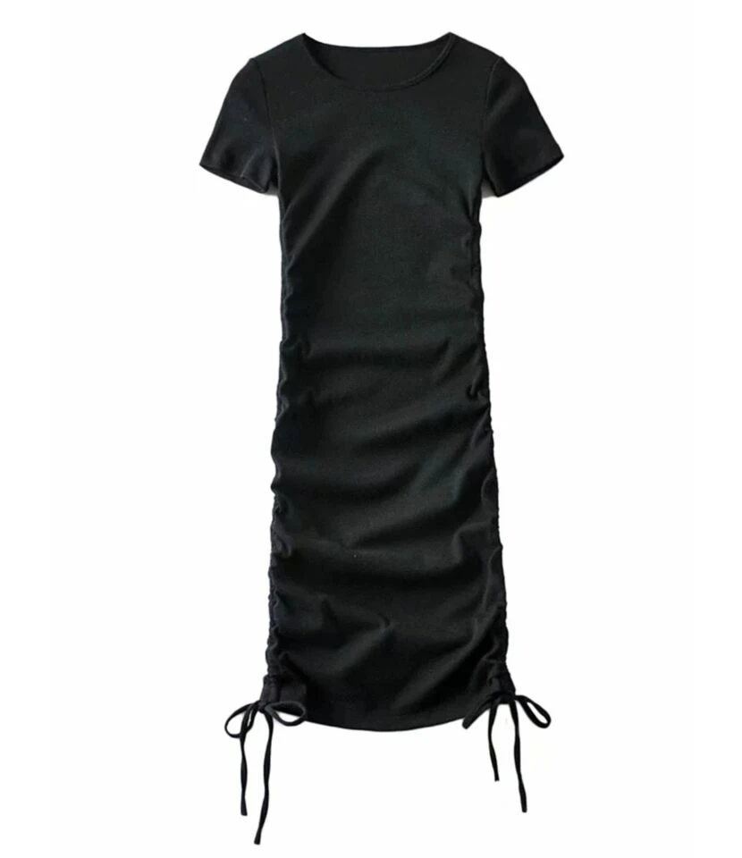 Solid Color Smock Lace-up Short Sleeve Bodycon Dress 210601979 12 Solid Color Smock Lace-up Short Sleeve Bodycon Dress 210601979 - Image 10