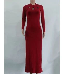 Elegant Hollow Skinny Party Long Maxi Dress 210727755