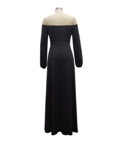 Sexy Off Shoulder Chest Wrap Hollow Thigh Split Maxi-dress 210810108 23 Sexy Off Shoulder Chest Wrap Hollow Thigh Split Maxi-dress 210810108 -OTIS Clothing Shop 210810108 10