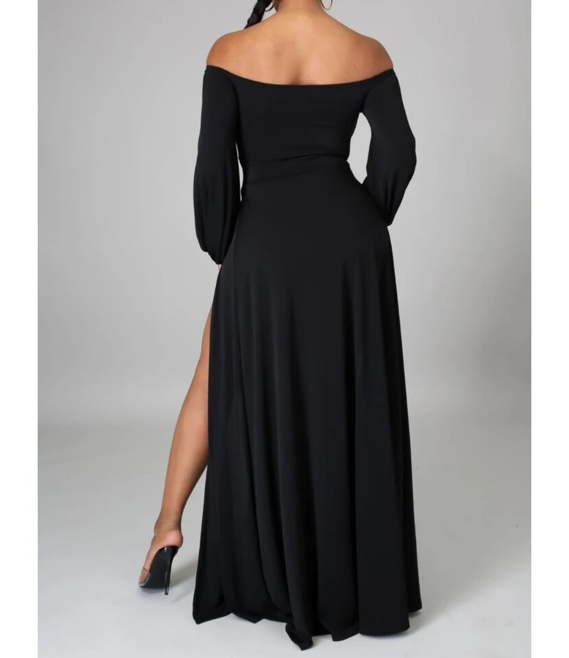 Sexy Off Shoulder Chest Wrap Hollow Thigh Split Maxi-dress 210810108 9 Sexy Off Shoulder Chest Wrap Hollow Thigh Split Maxi-dress 210810108 - Image 7