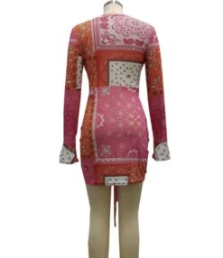 Deep V-neck Flare Cuff Sexy Bodycon Strappy Dress 210810163 -OTIS Clothing Shop 210810163 6